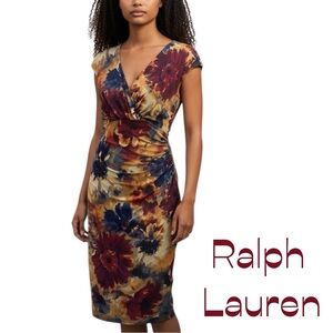 Lauren Ralph Lauren Red Brown Floral Dress NWOT Size 6